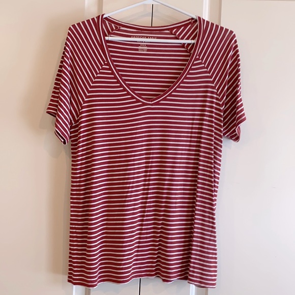 AE t-shirt - red/white stripes - Picture 1 of 3